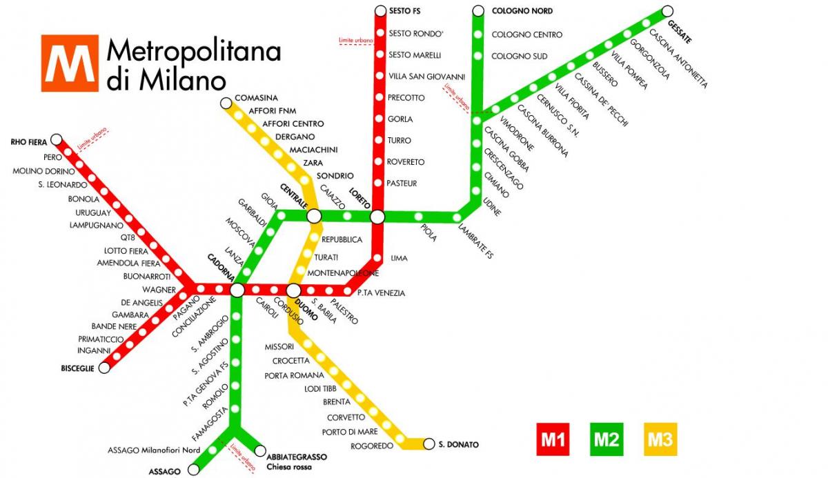 subway map milano