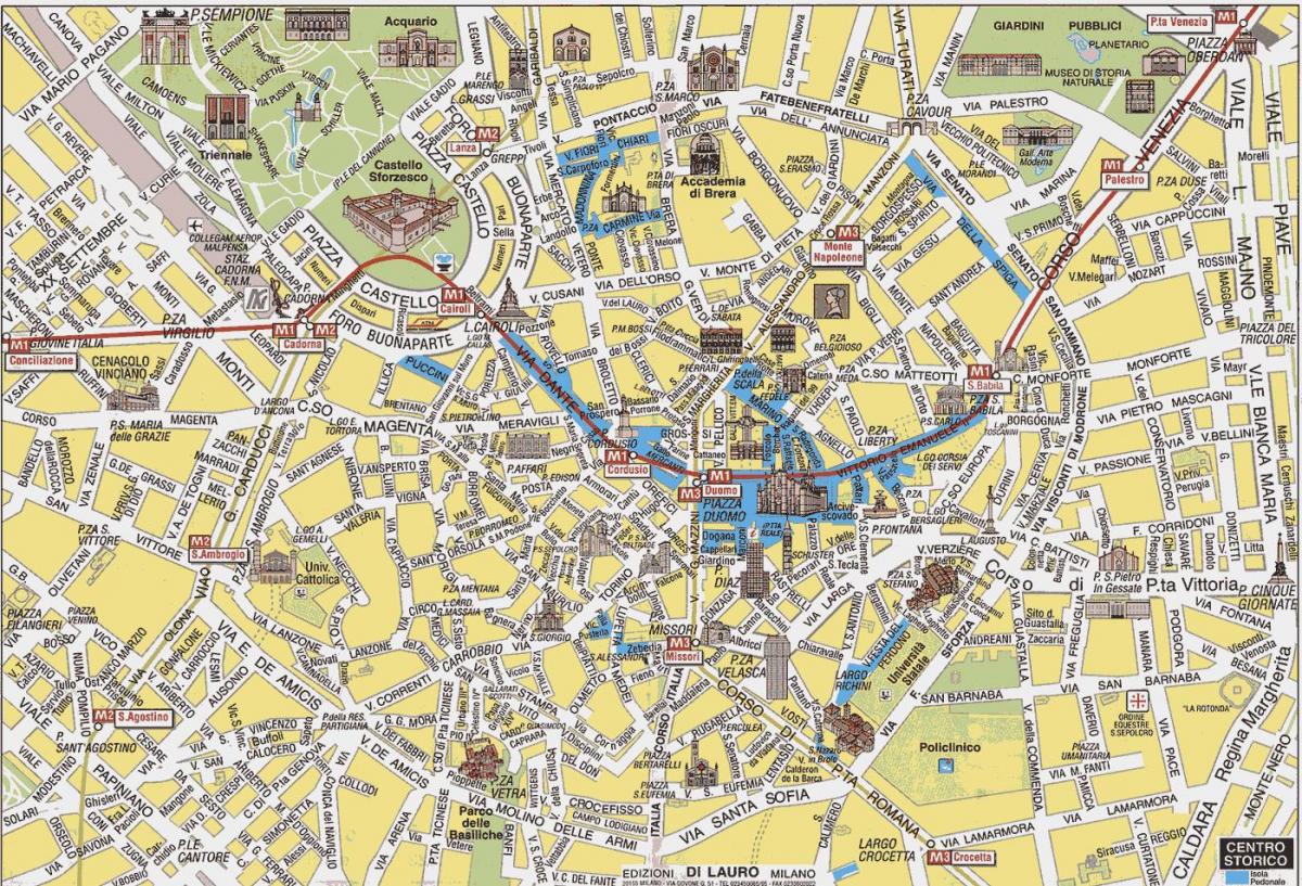 milan city map with attractions