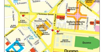 Map of milan shopping street