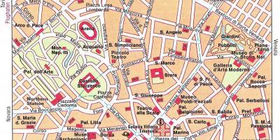 Milan italy map tourist