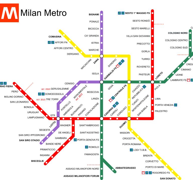 Milan Metro Station Map 