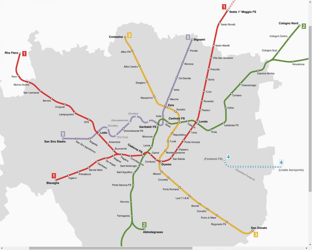 map of atm milano tram
