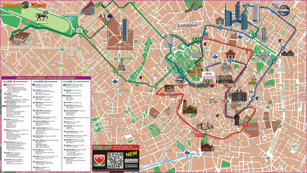 map of milan bus route