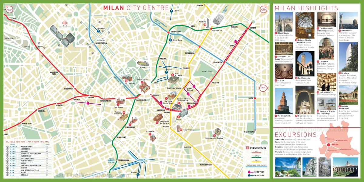 city sightseeing milan map
