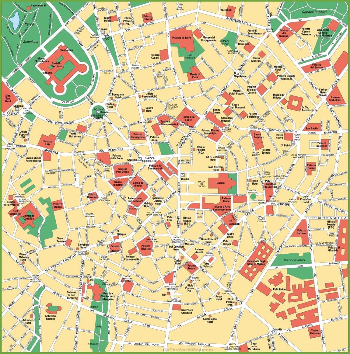 city map of milan italy