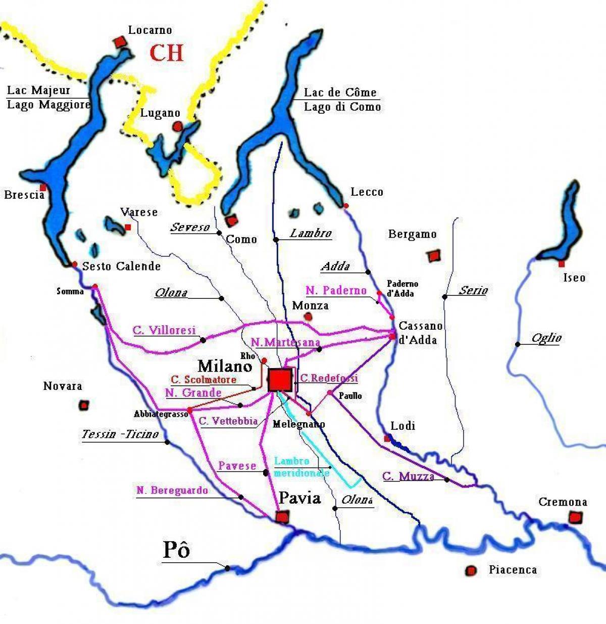 map of milan navigli district