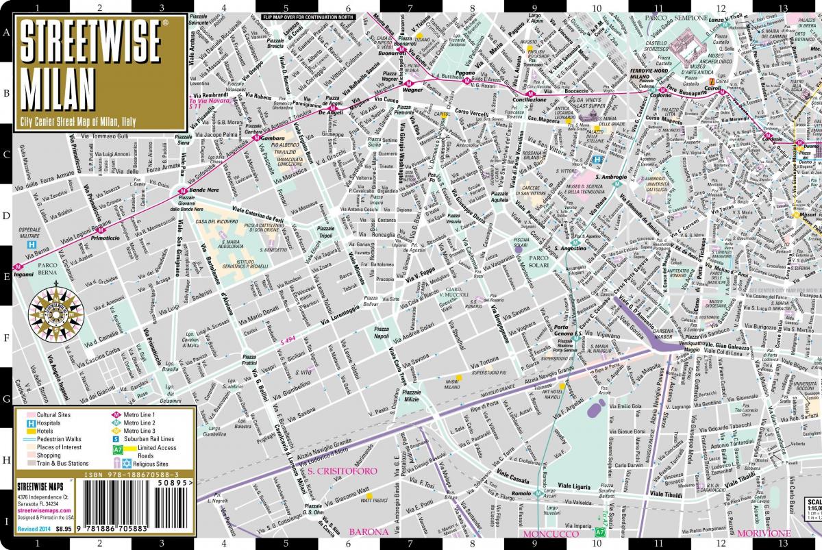 street map of milan city centre