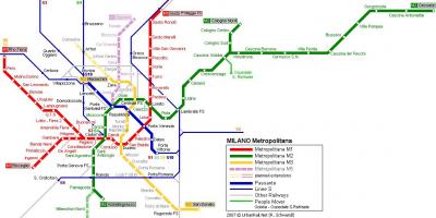 Milan metro map 2016