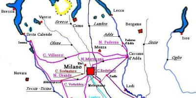Map of milan navigli district