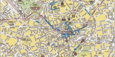 Milan city map with attractions
